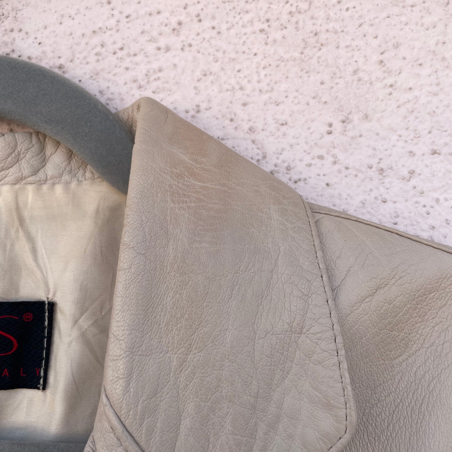 Blazer pelle beige