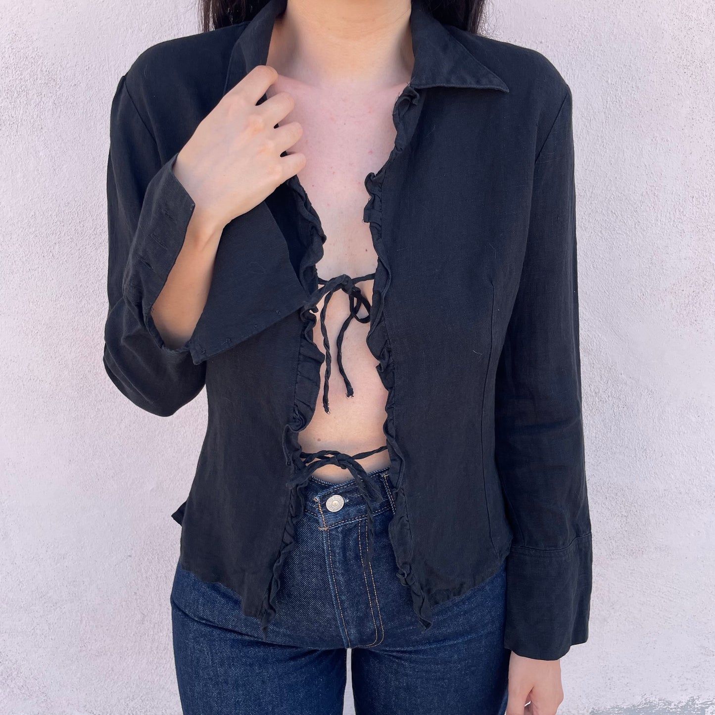 Camicia laccetti lino