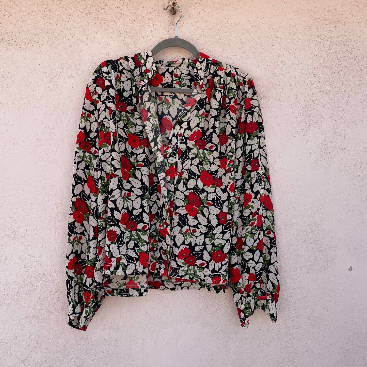 Camicia in seta papaveri rossi