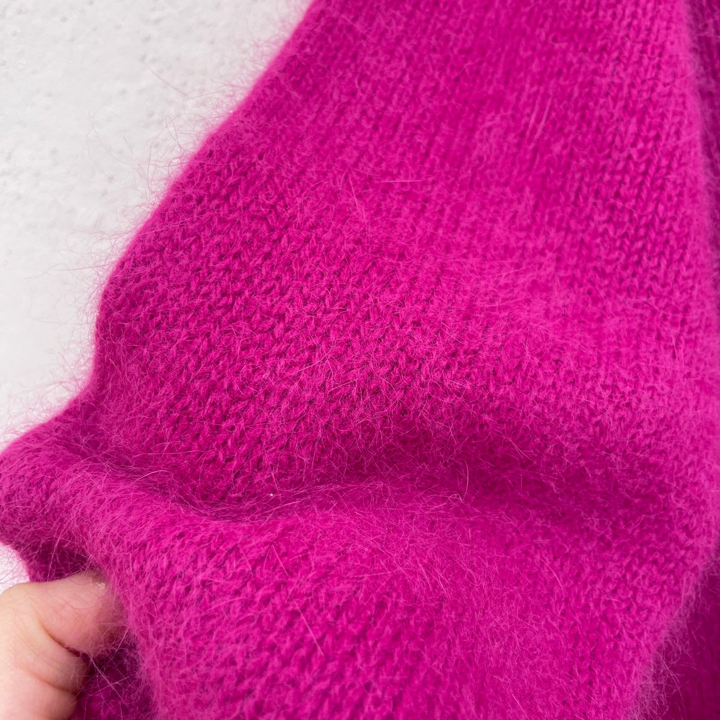 Cardigan magenta angora blend