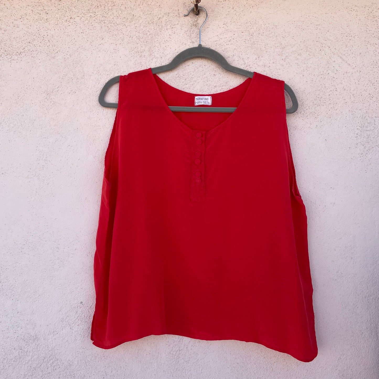 Top rosso serafino seta