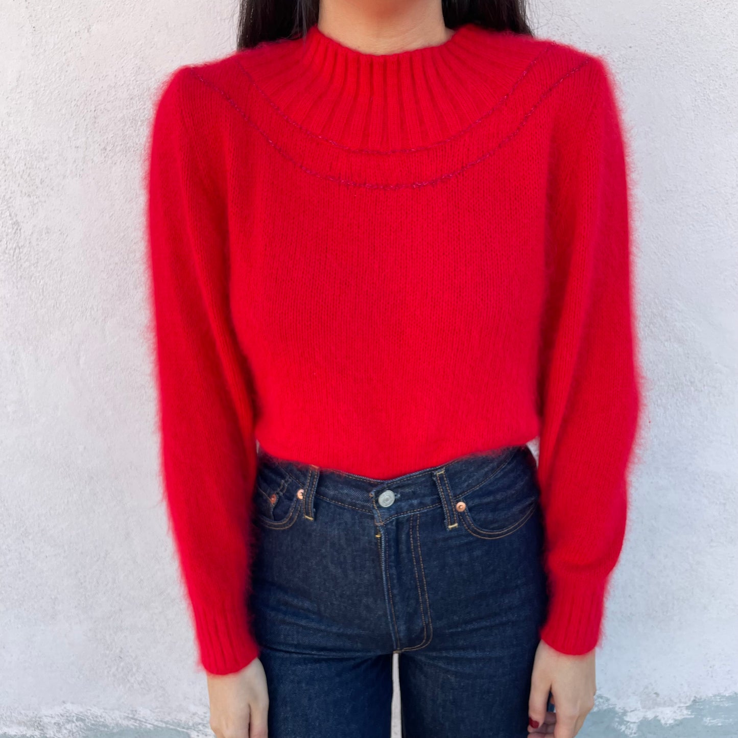 Golf angora rosso