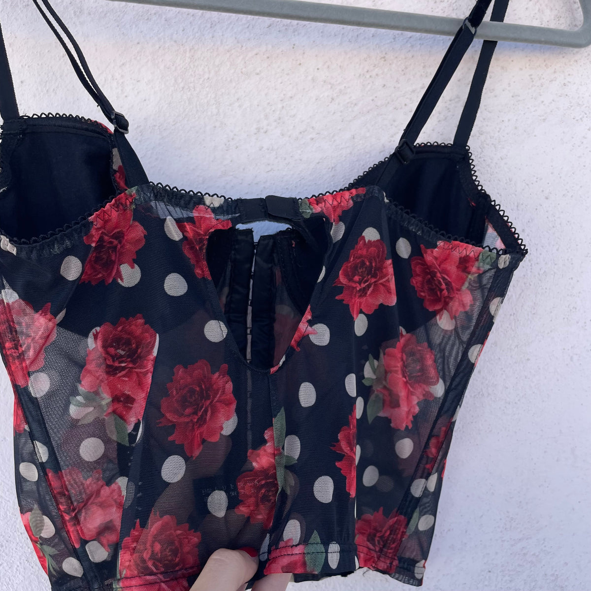 Bustier pois rose
