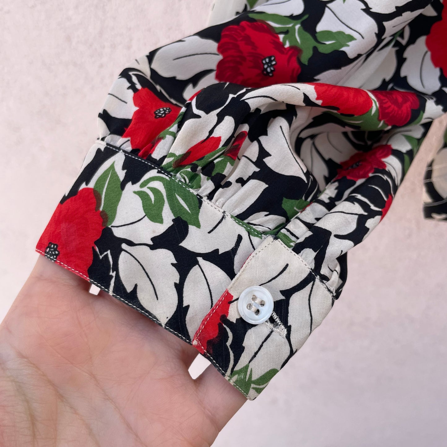 Camicia in seta papaveri rossi