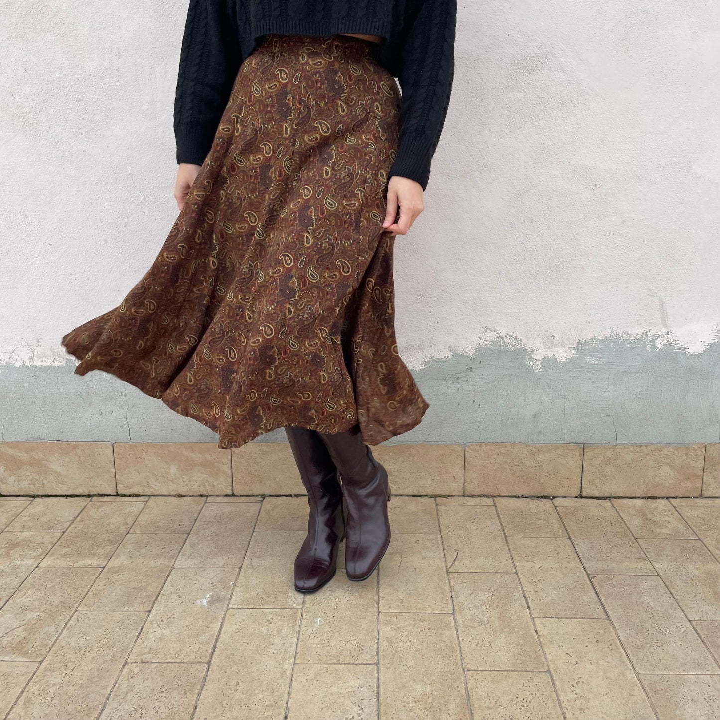 Gonna midi paisley