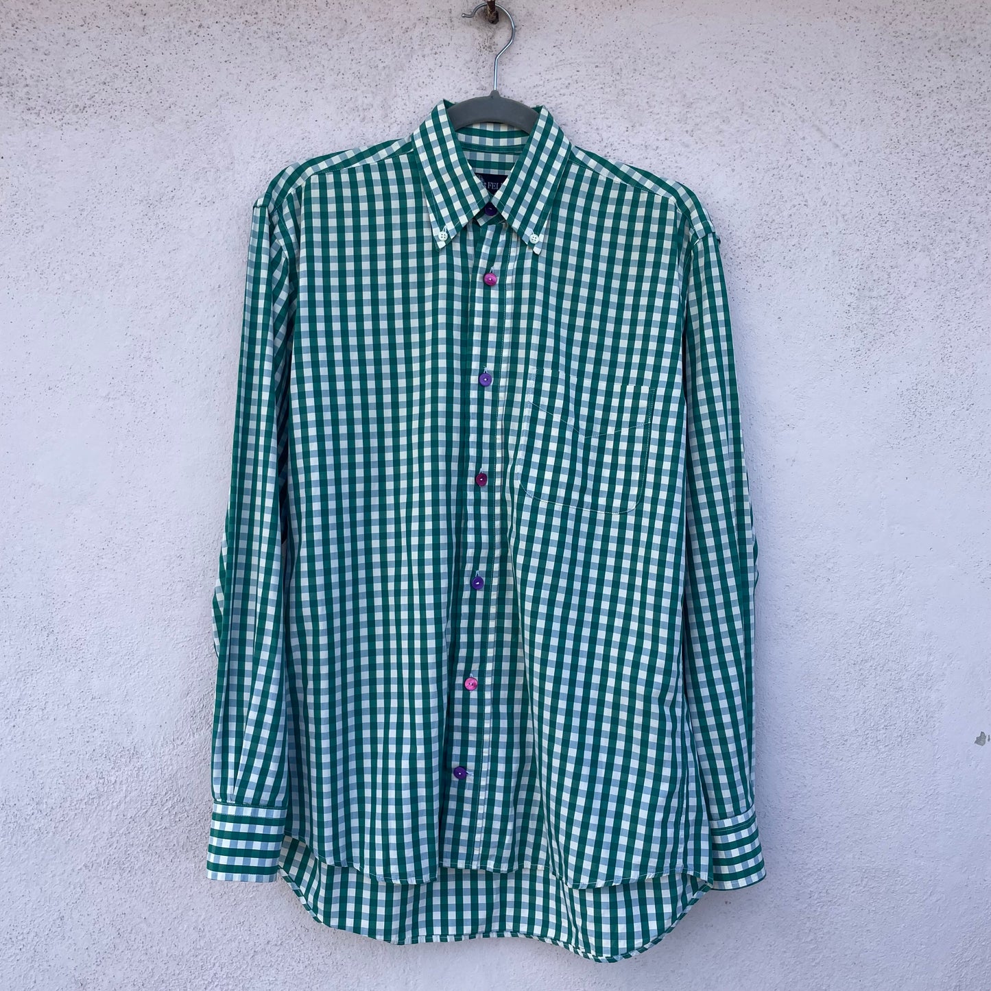 Camicia fantasia check madreperla