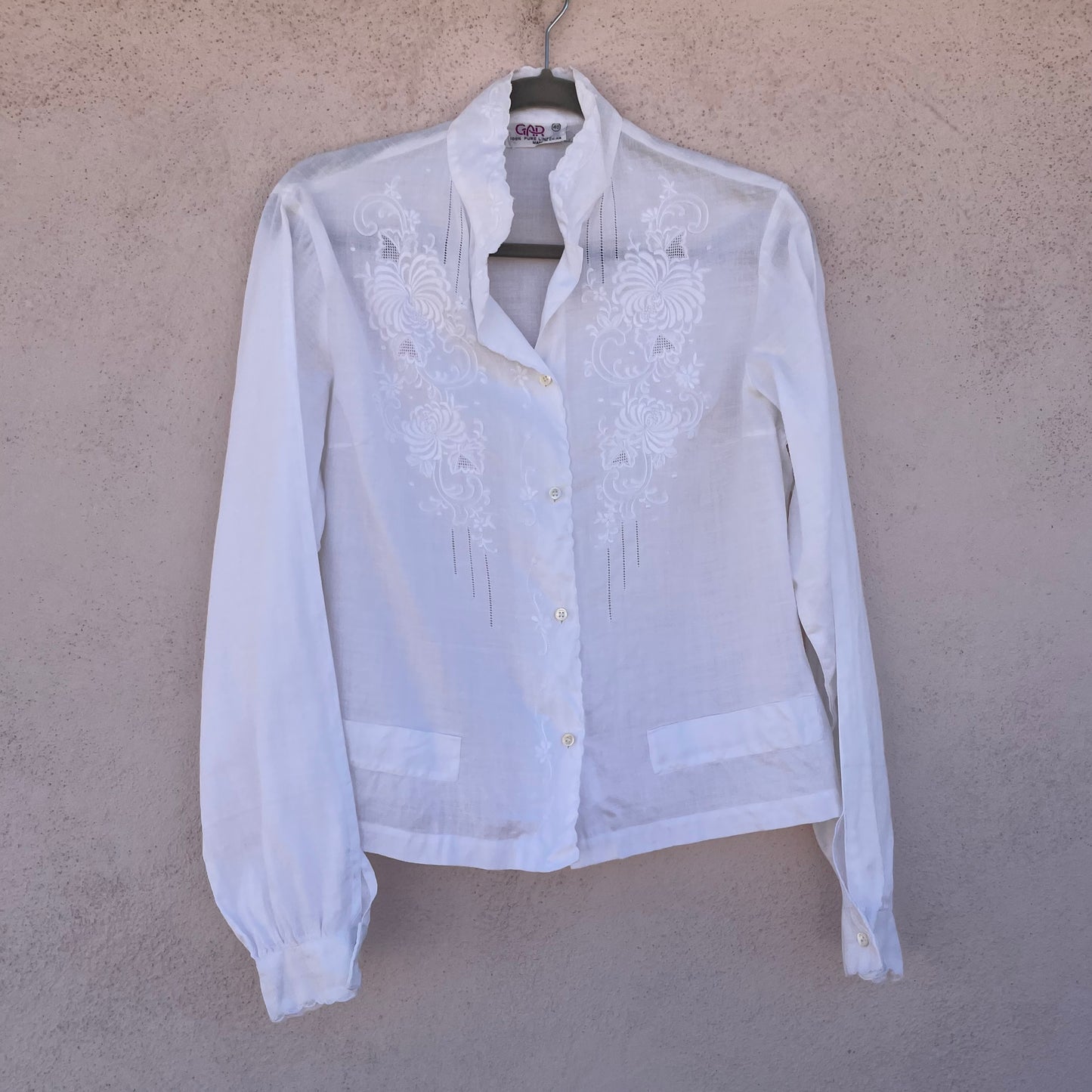 Camicia lino ricamata
