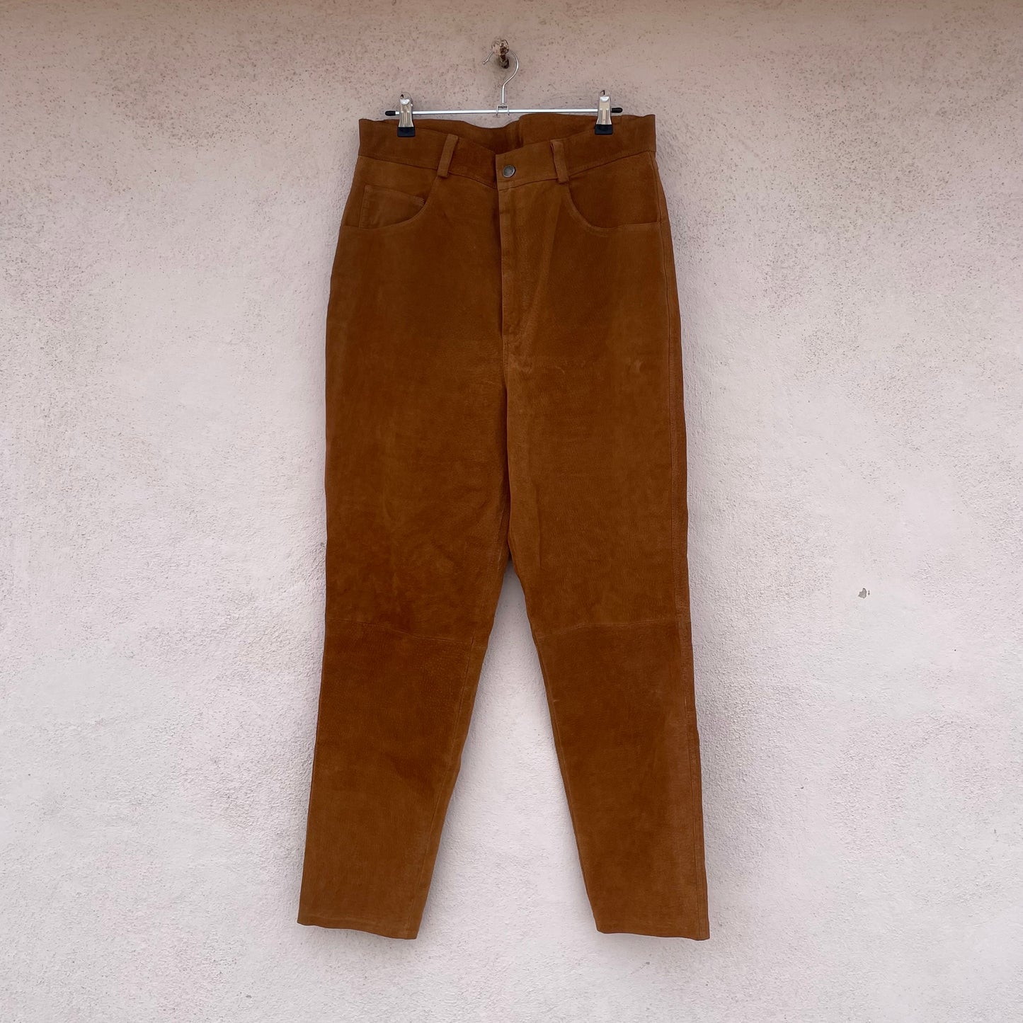 Pantaloni in pelle tabacco