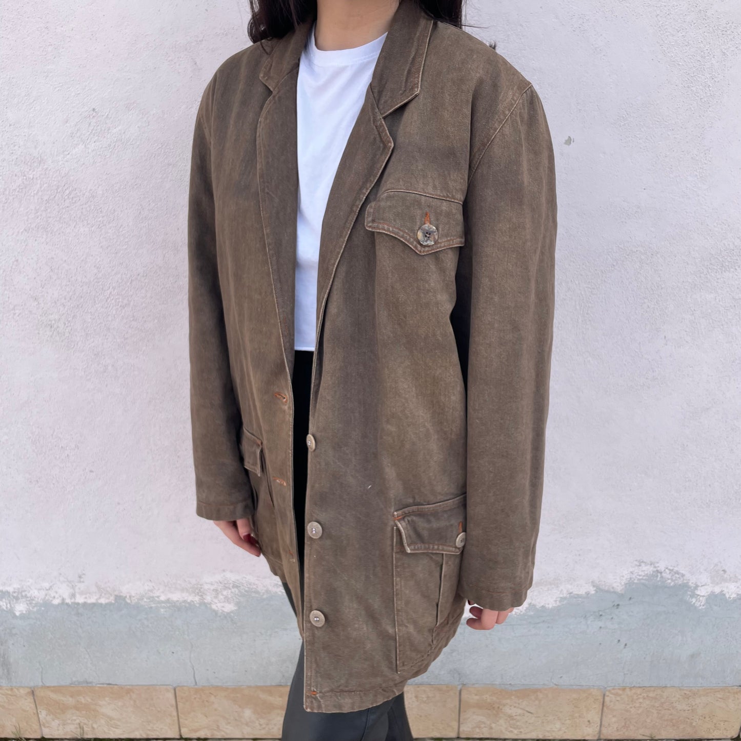 Giaccone denim fango Krizia