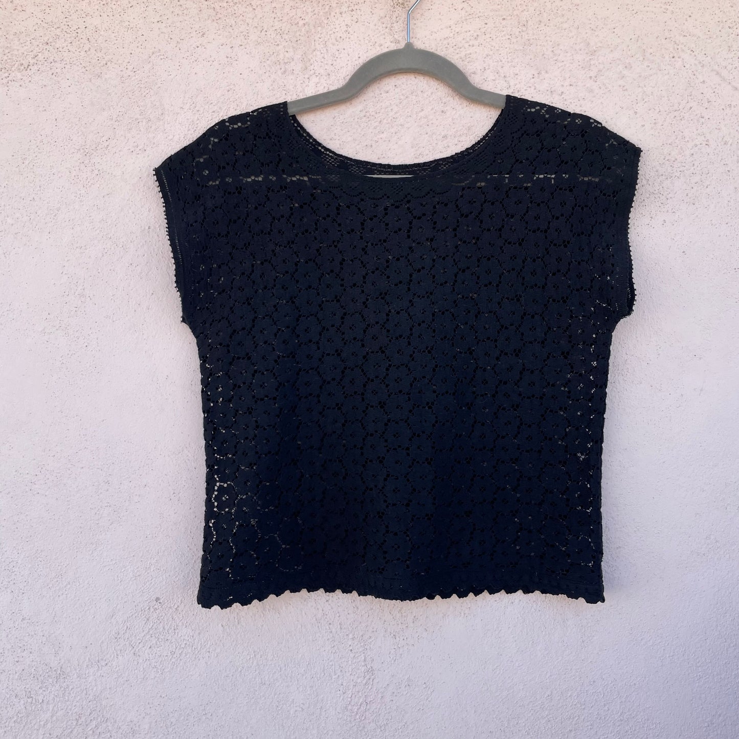 Top pizzo nero