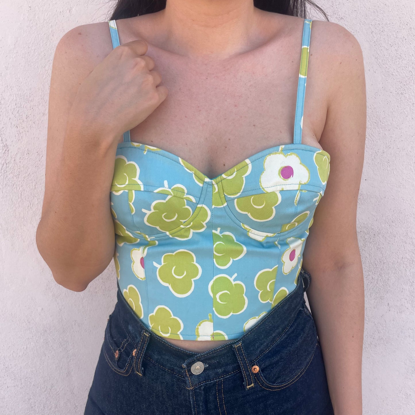 Top bustier fiorelloni