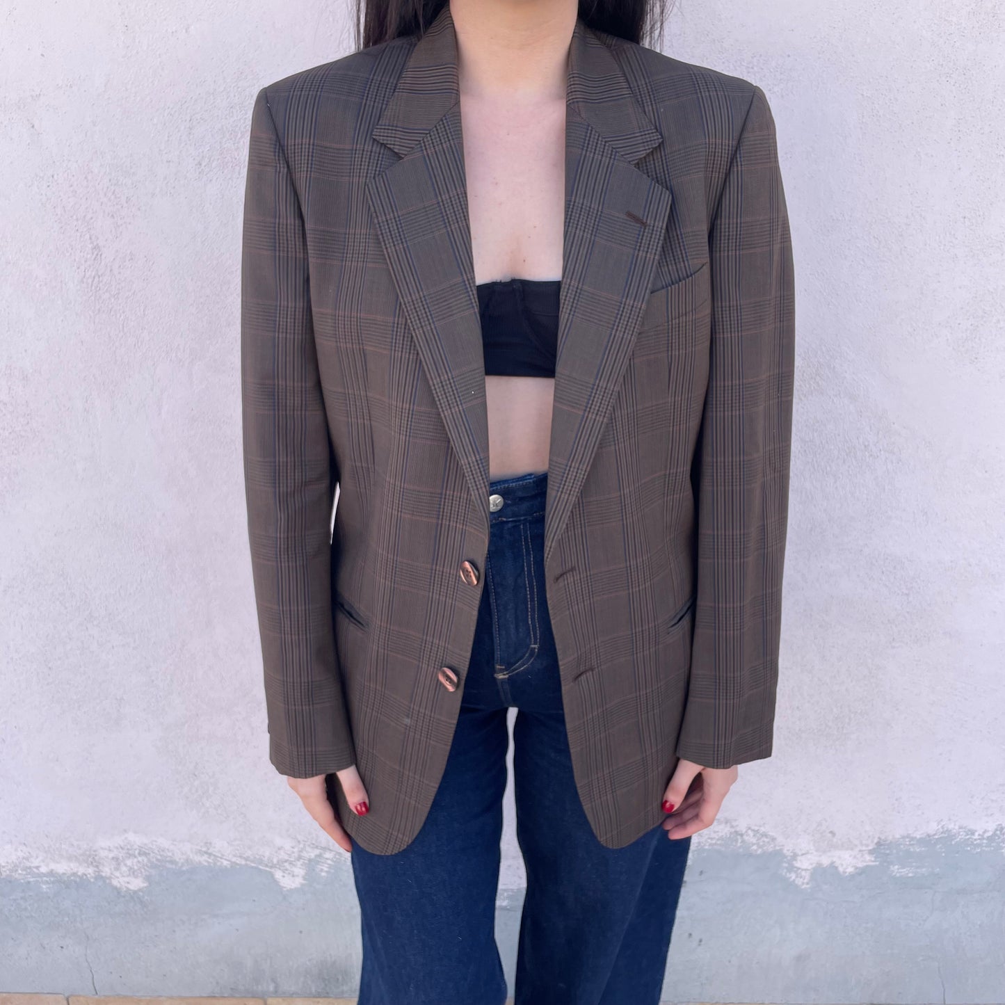Blazer Principe di Galles lana Loro Piana