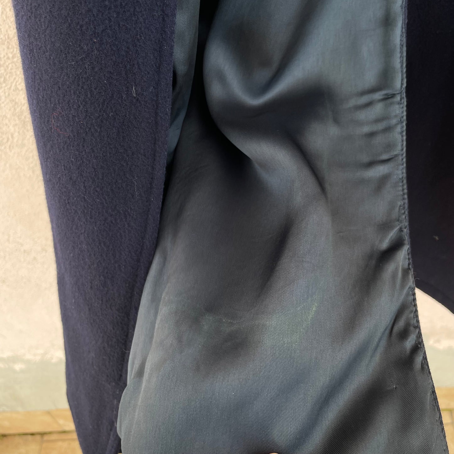 Cappotto blu cintura