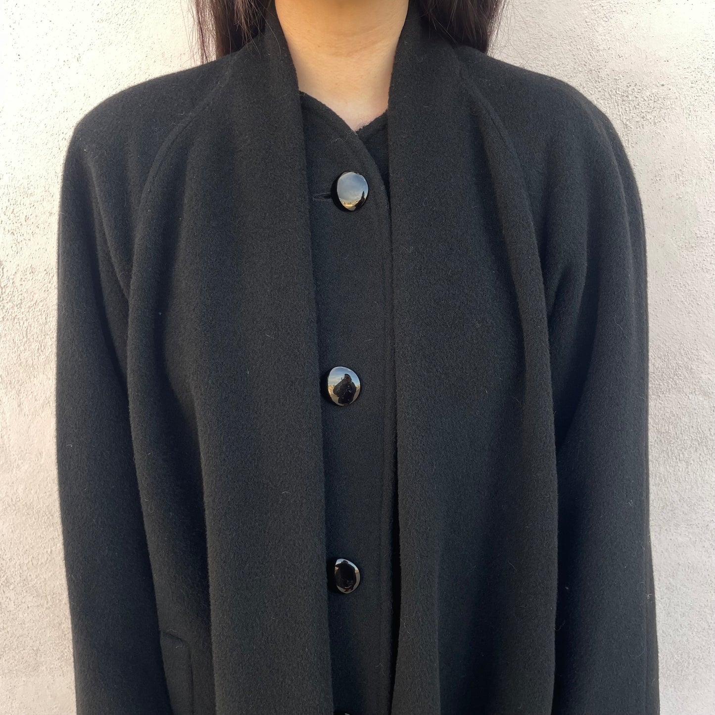 Cappotto nero lana mohair