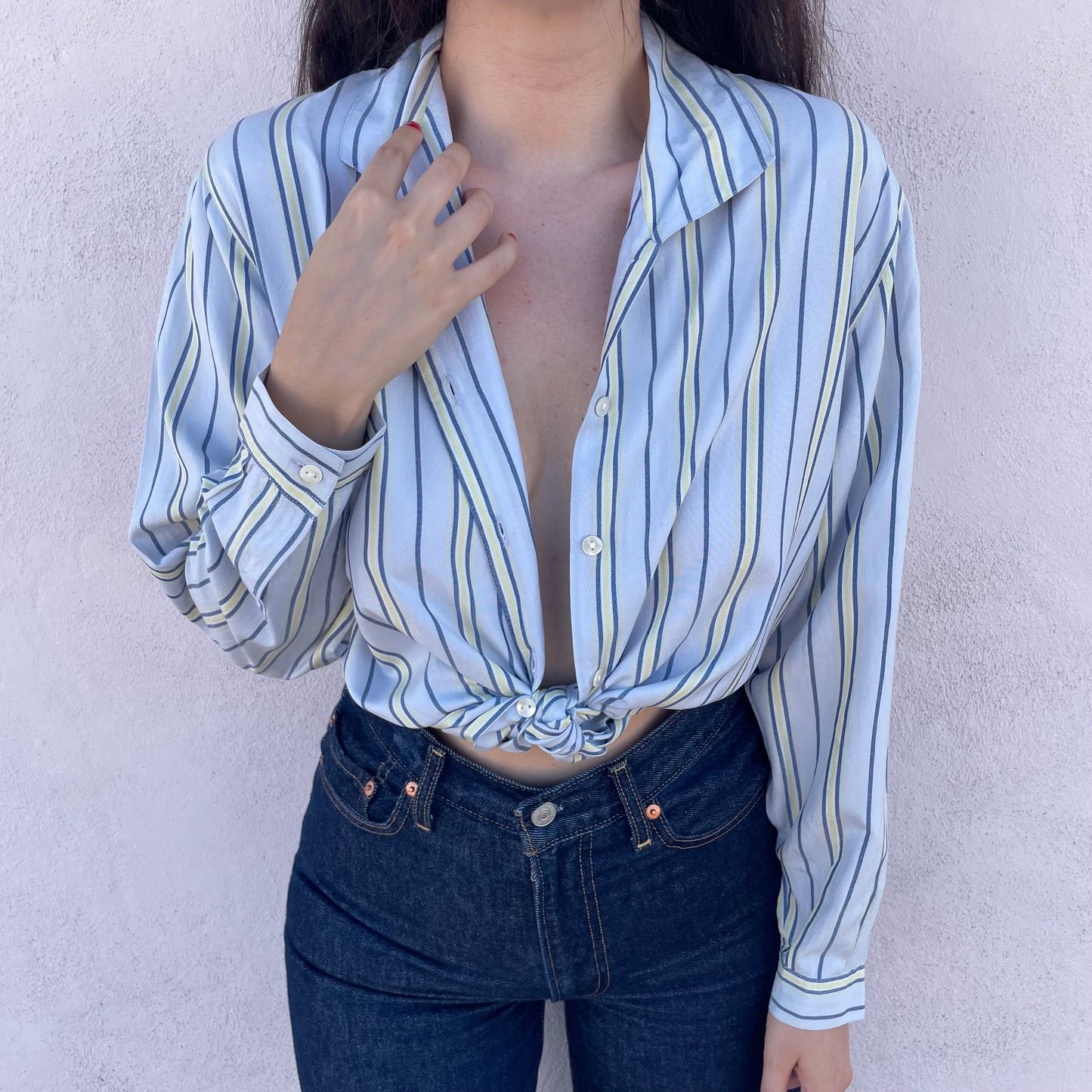 Camicia in seta a righe