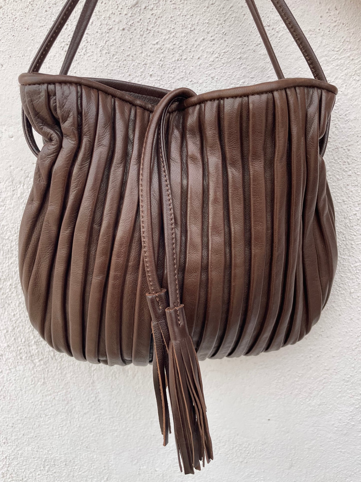 Borsa pelle marrone