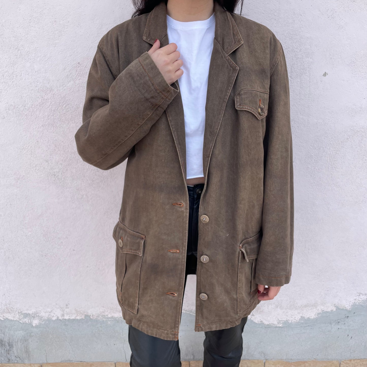 Giaccone denim fango Krizia