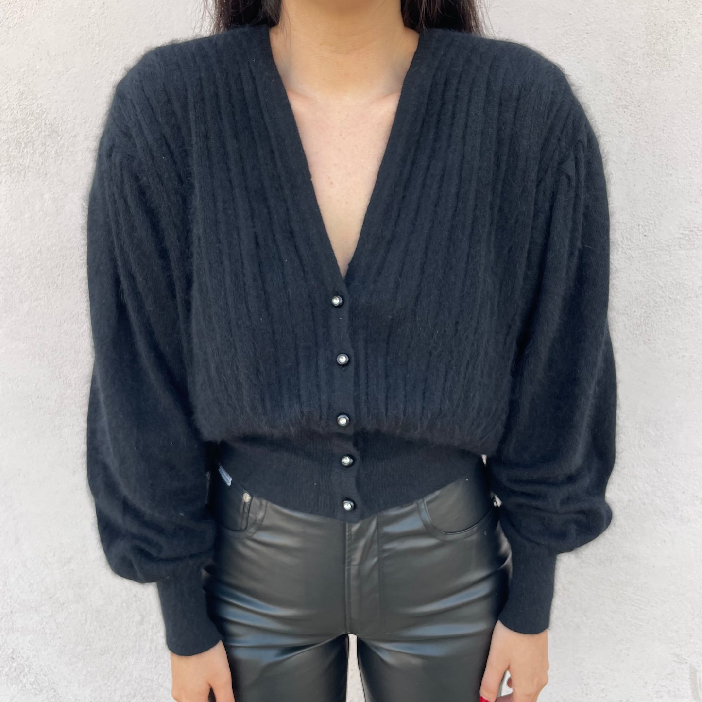 Cardigan angora lana