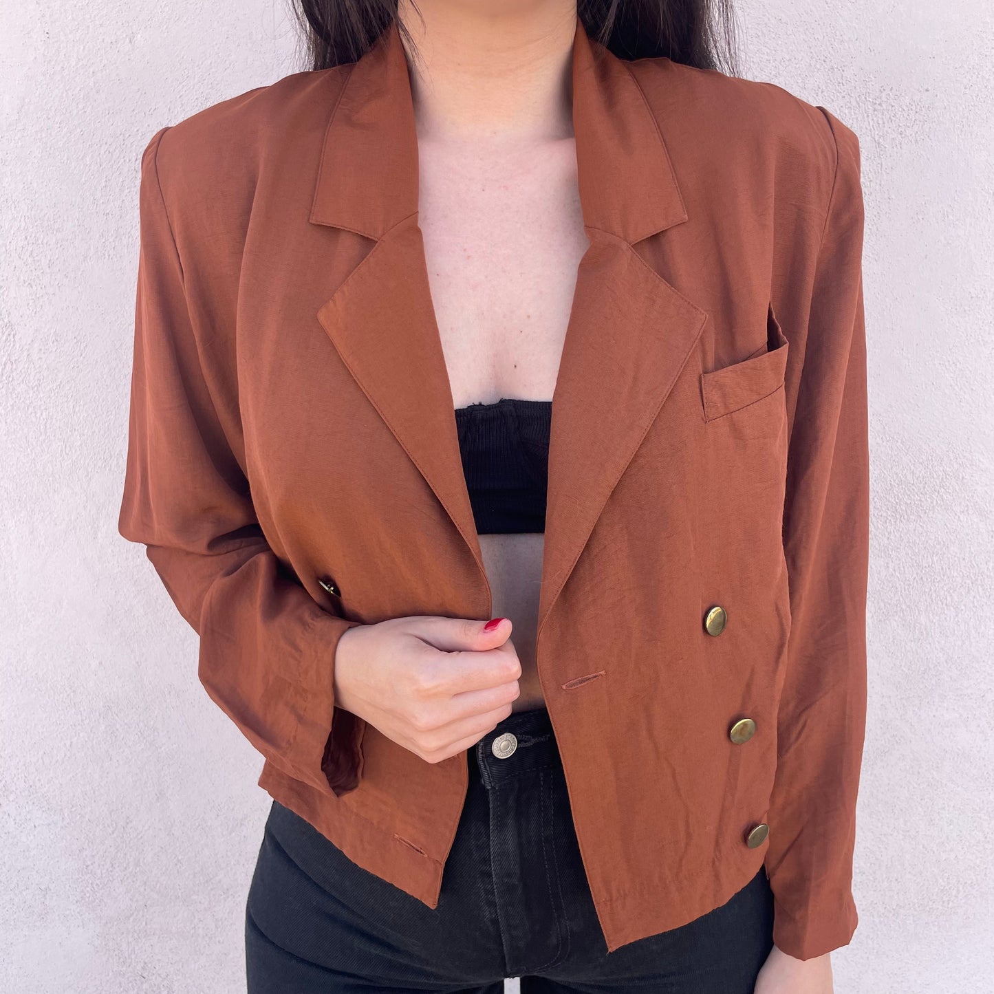 Blazer cropped ruggine