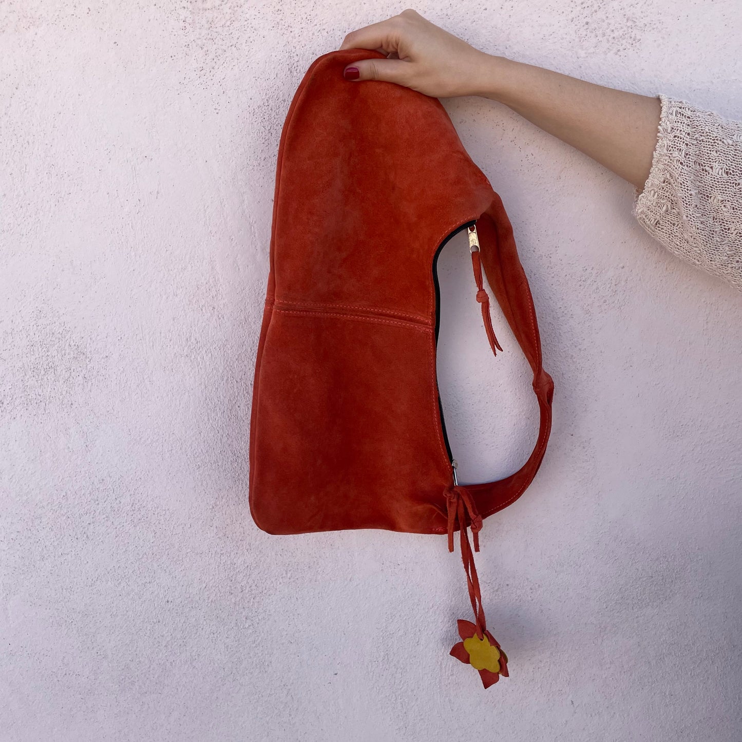 Borsa scamosciata arancio