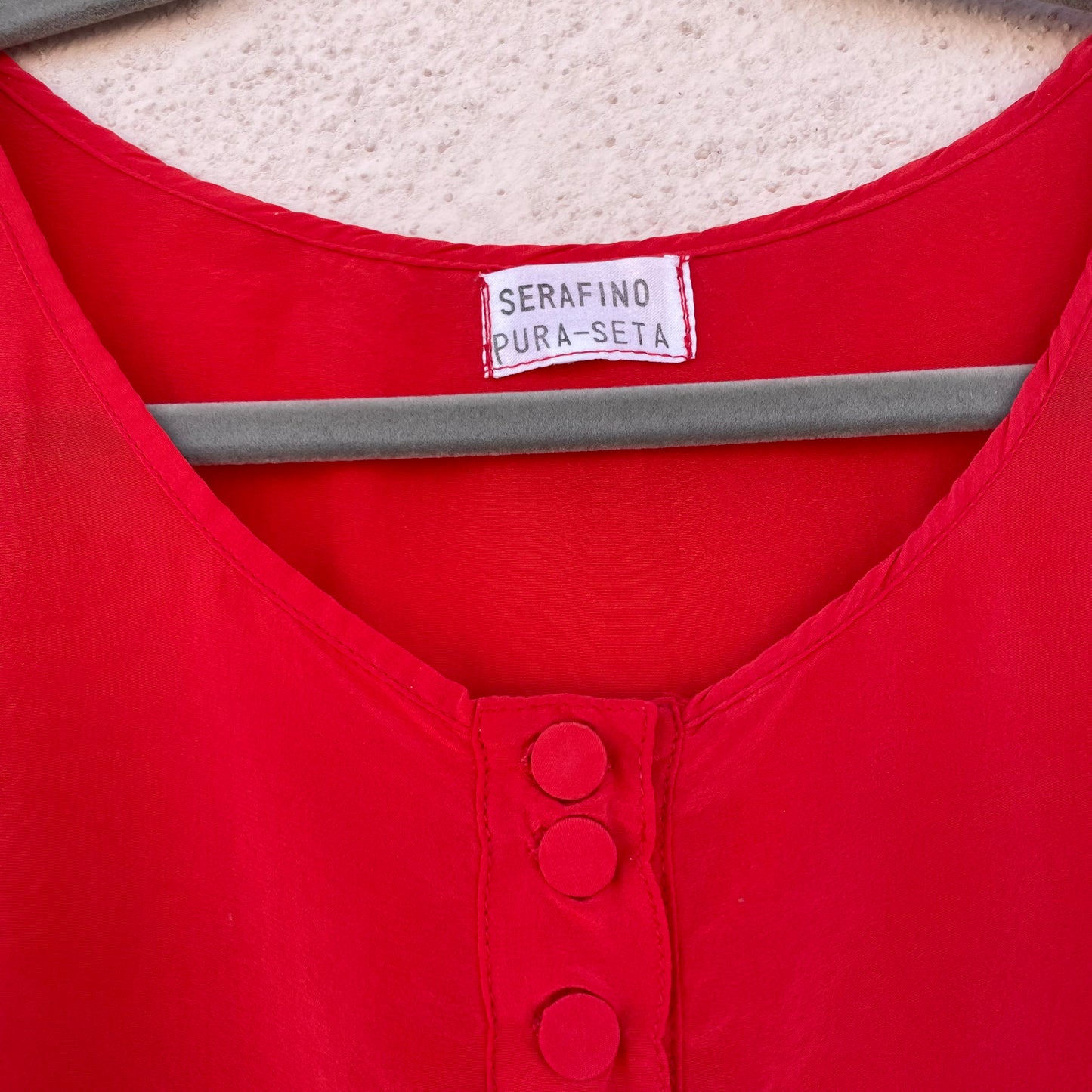 Top rosso serafino seta
