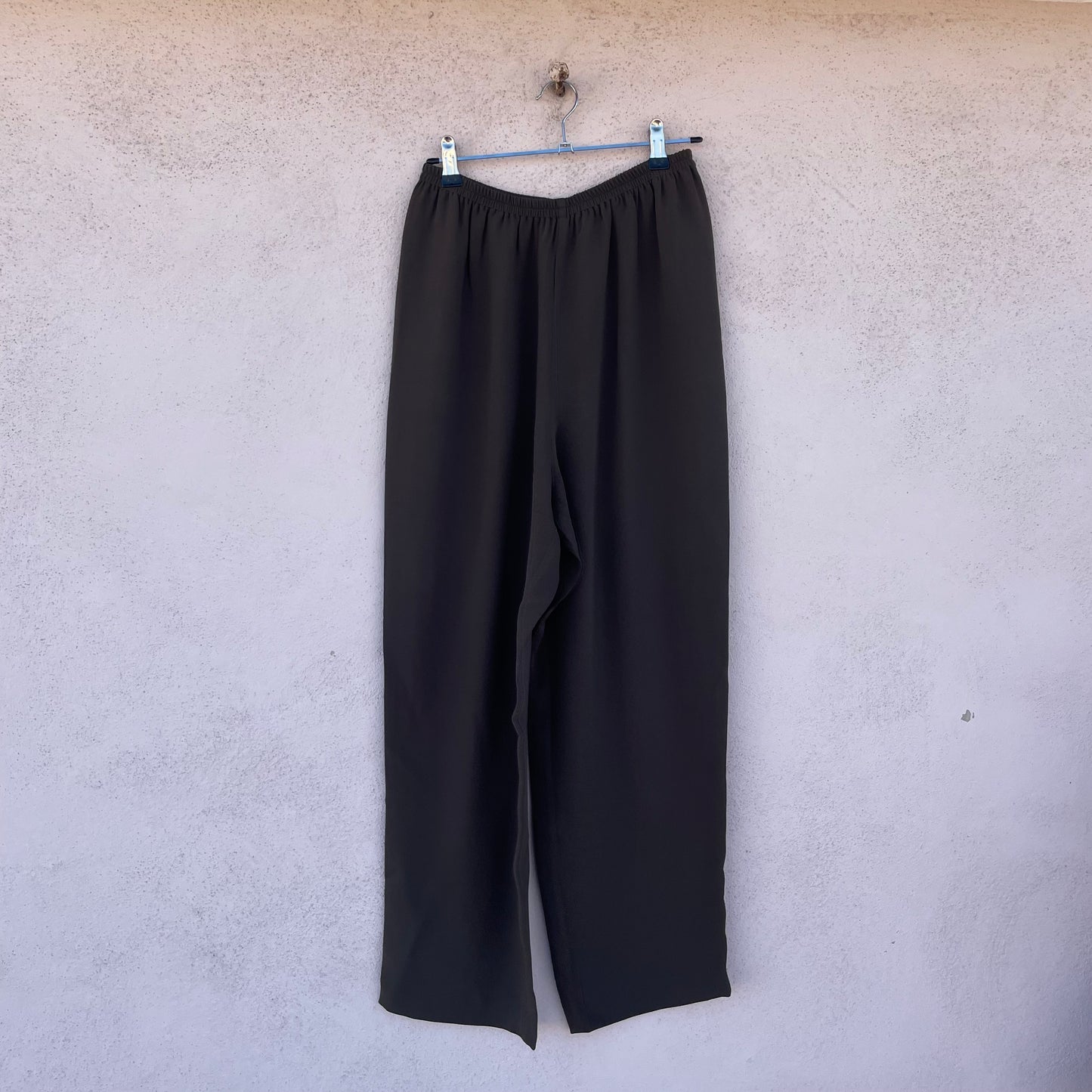 Pantaloni in seta oliva