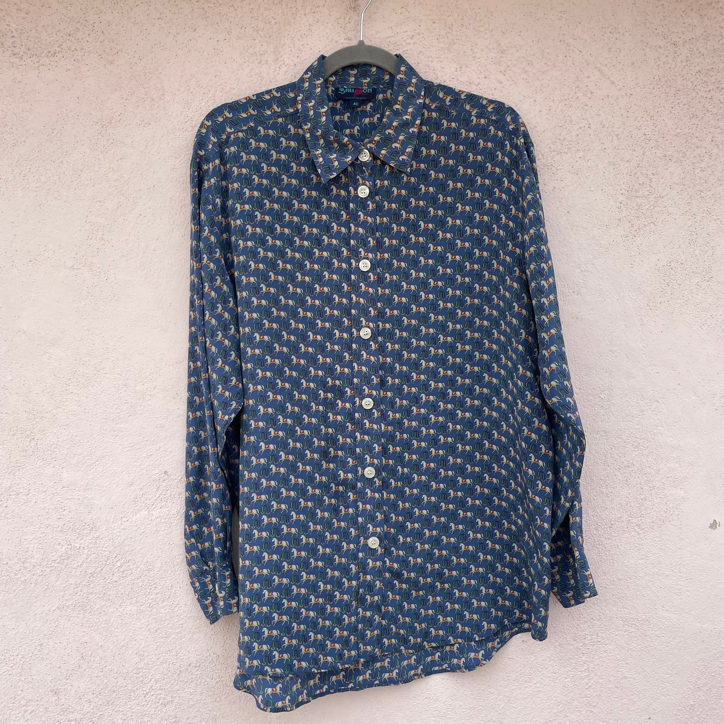 Camicia seta cavalli