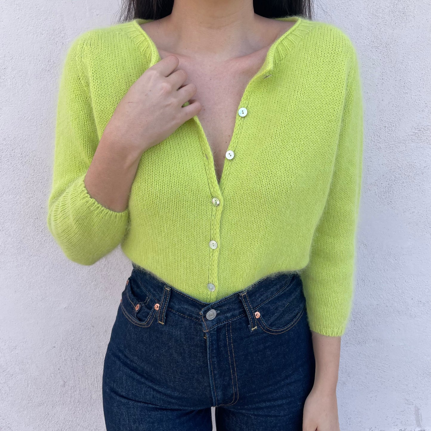 Cardi angora lime