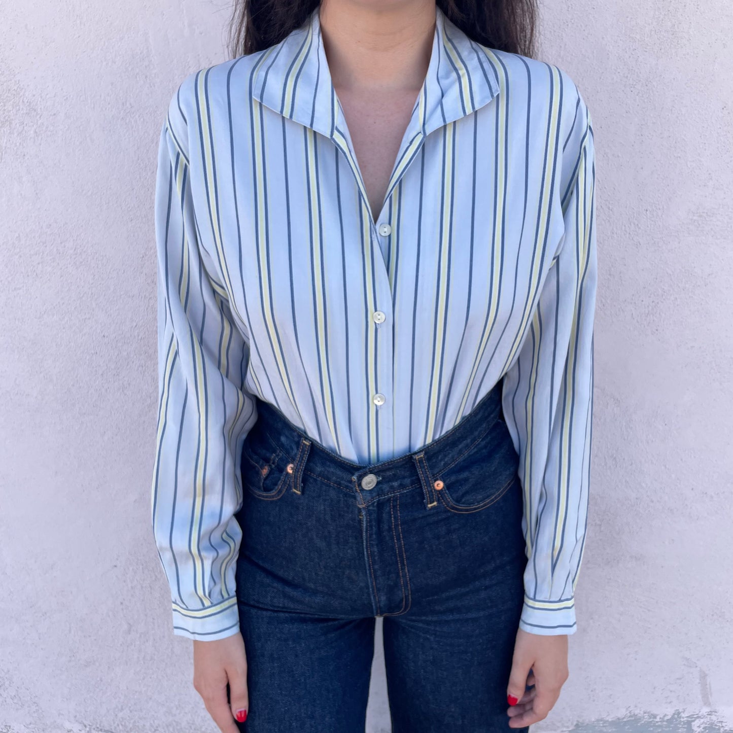 Camicia in seta a righe