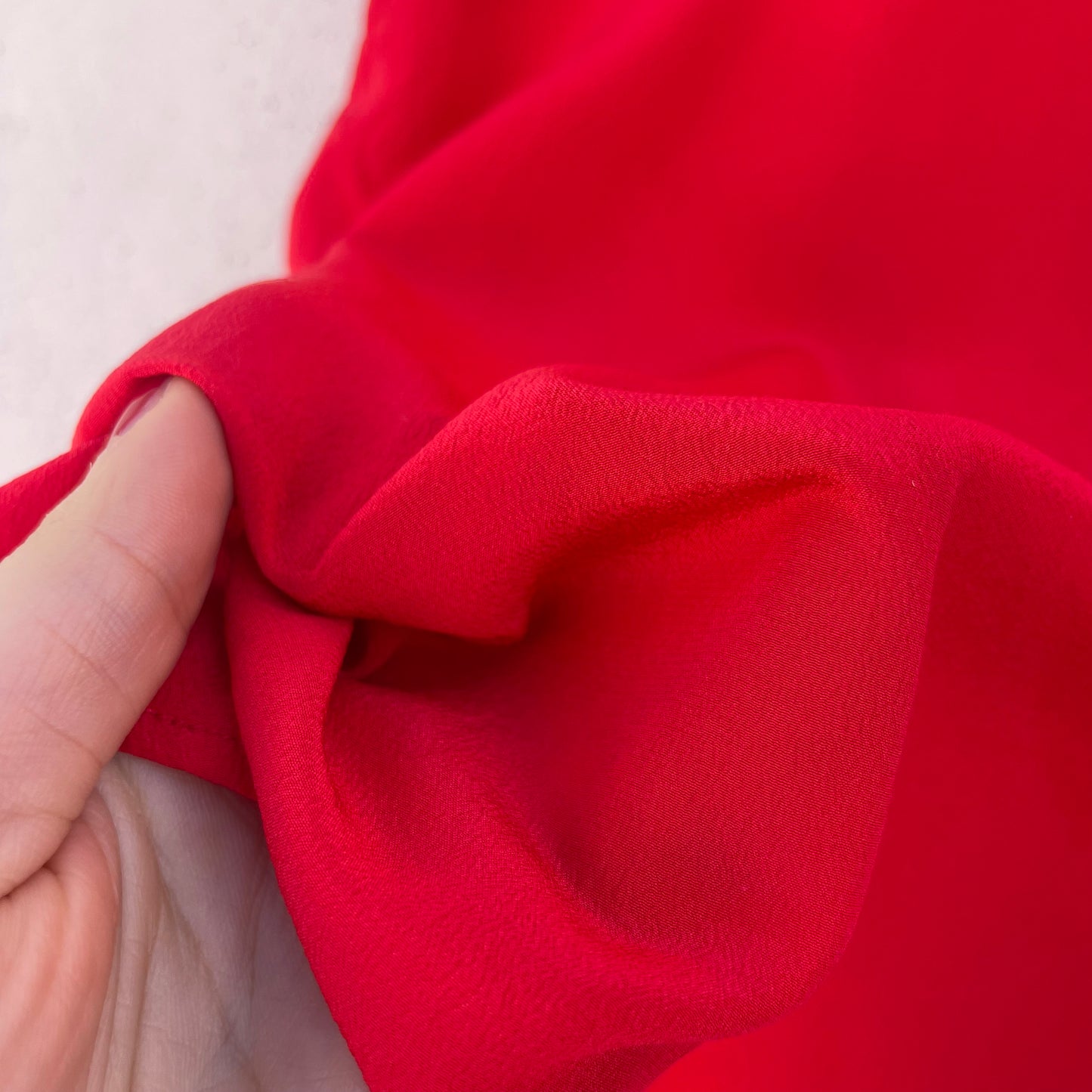 Top seta rosso fuoco