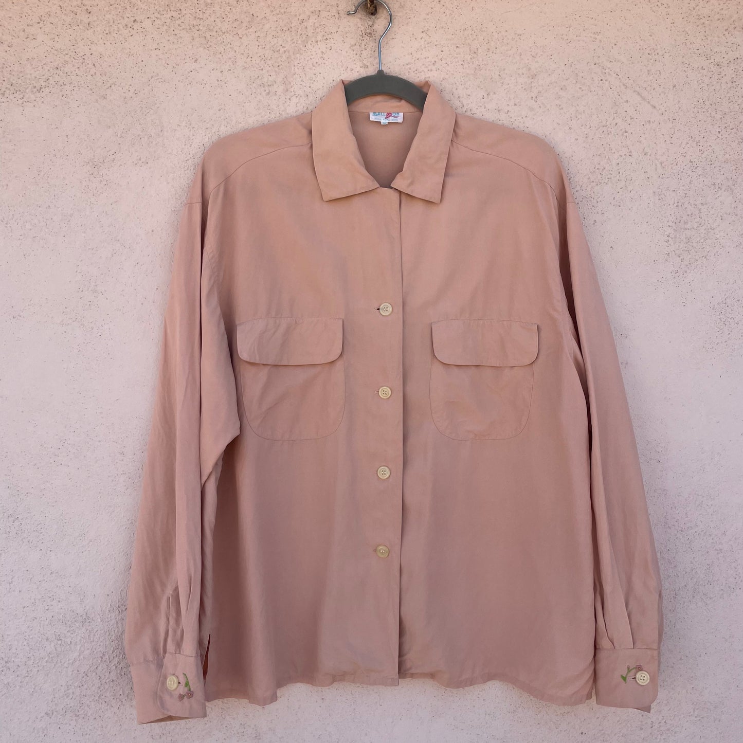 Camicia seta ricami handmade