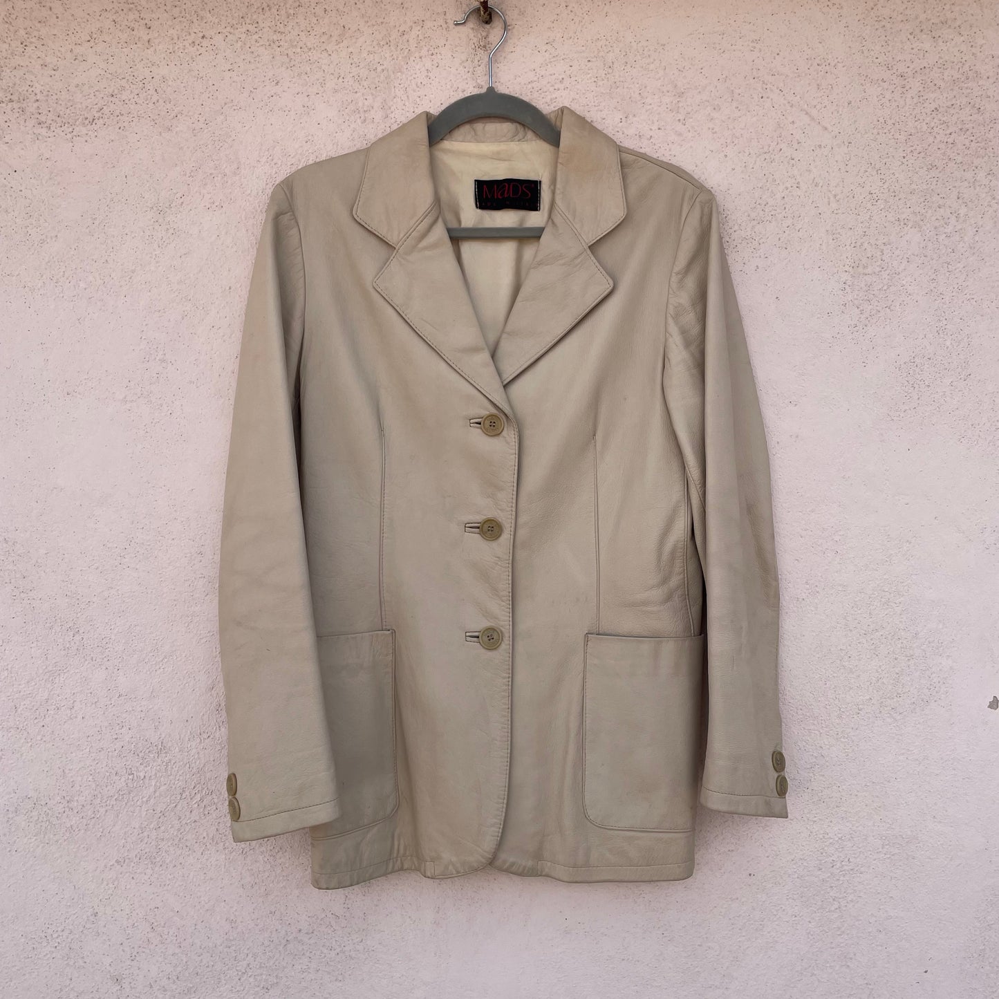 Blazer pelle beige