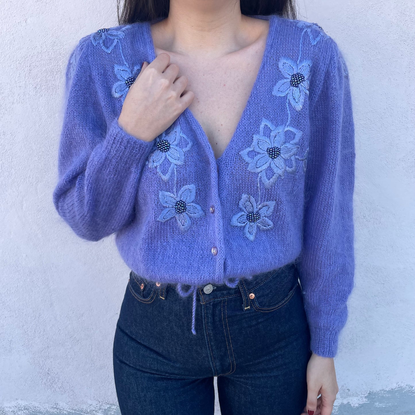 Cardigan glicine fiori