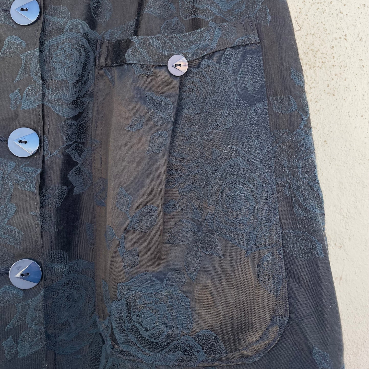 Gonna sartoriale blu fiori