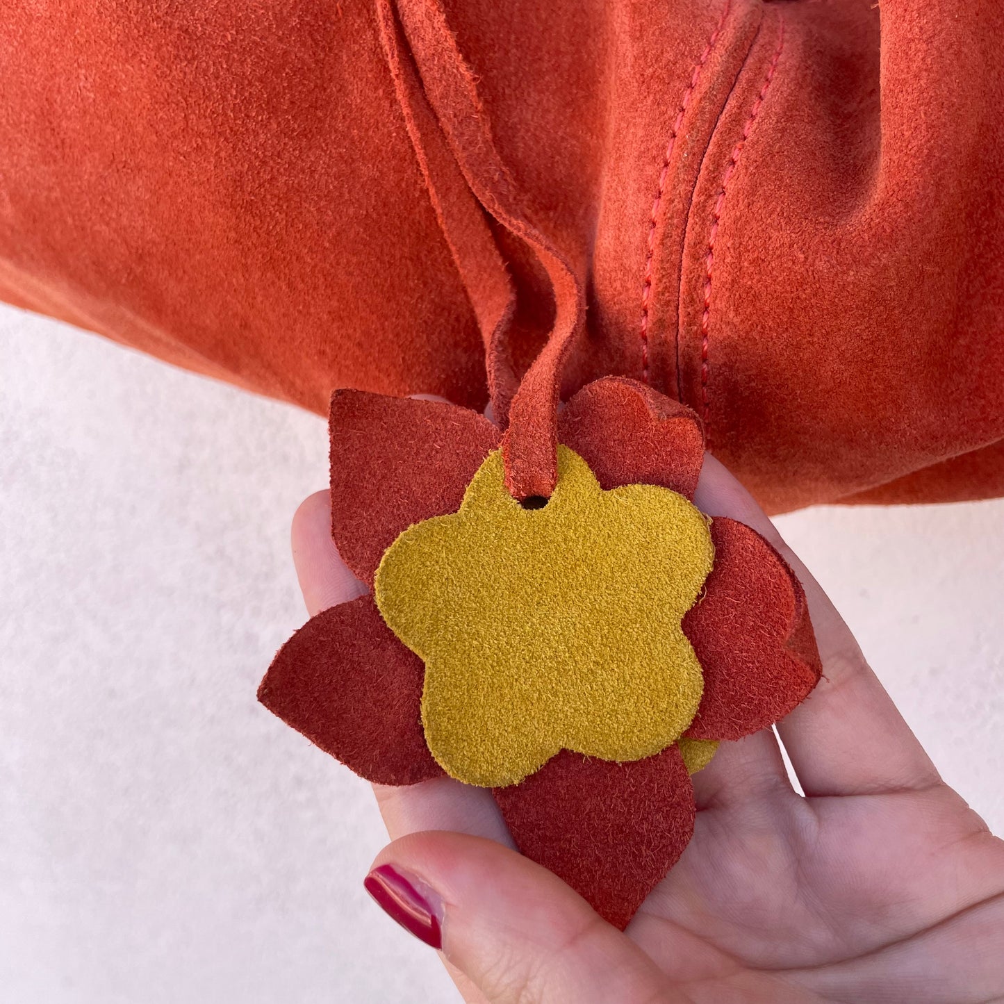 Borsa scamosciata arancio
