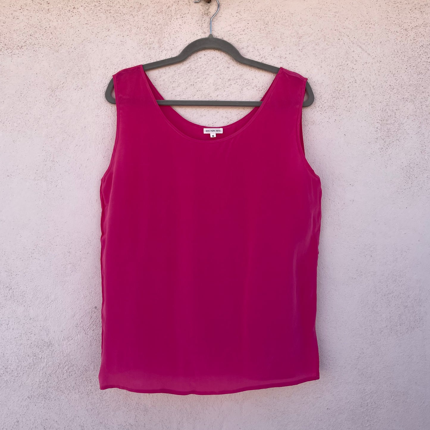 Top seta fucsia