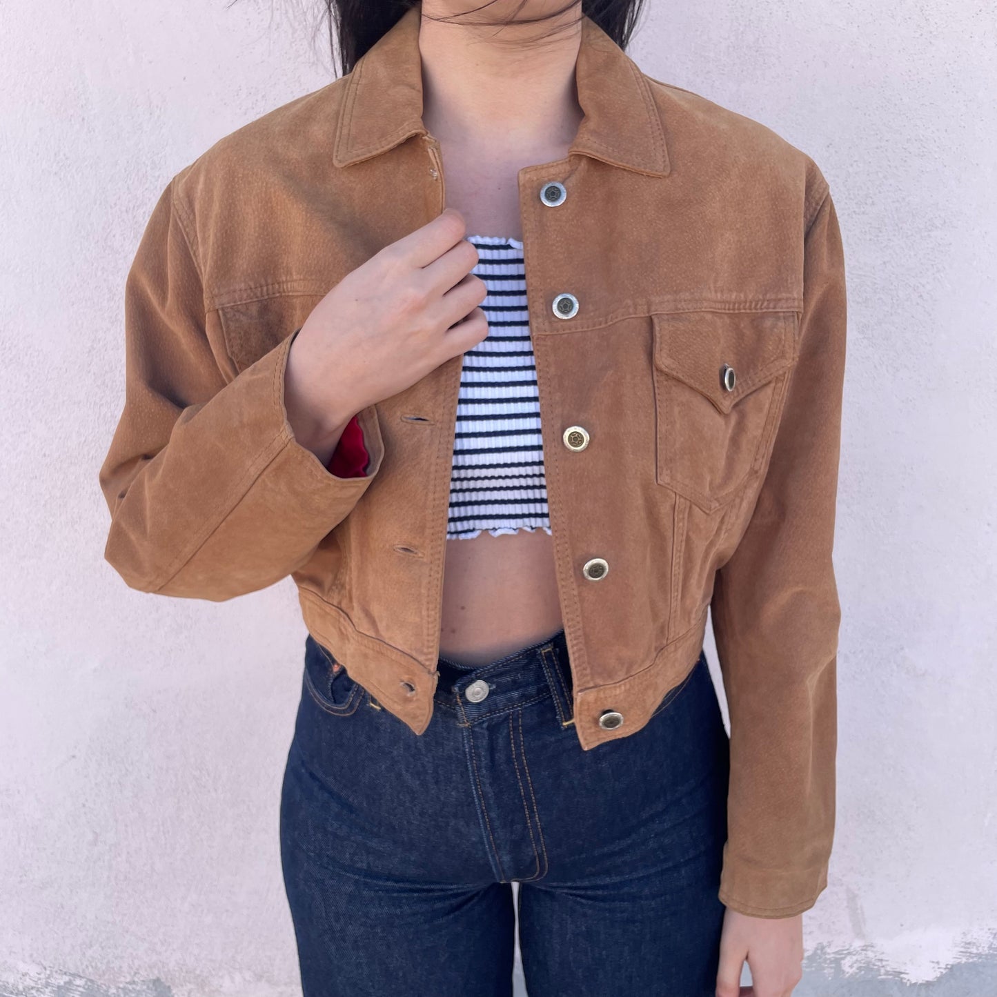 Giacca pelle cropped