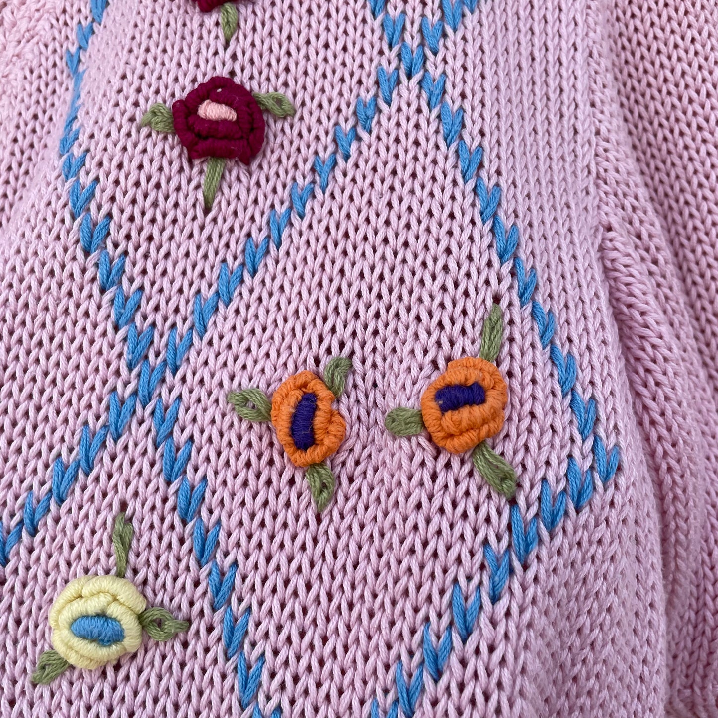 Cardi cotone handmade rosa