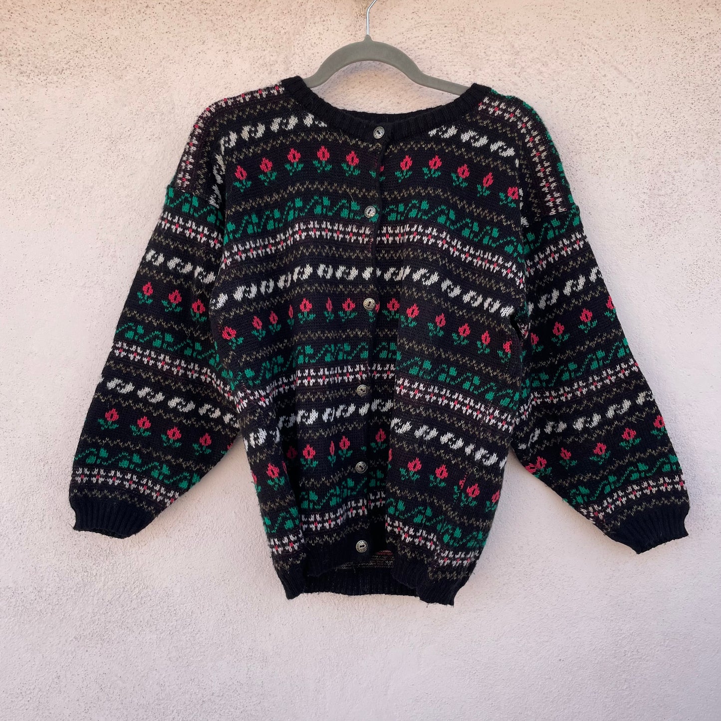 Cardigan fiorellini nero
