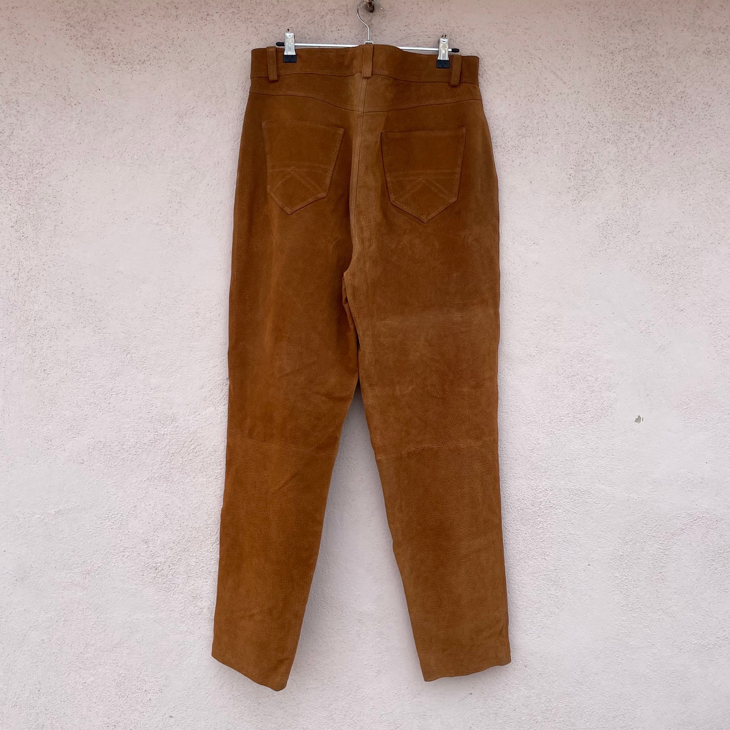 Pantaloni in pelle tabacco