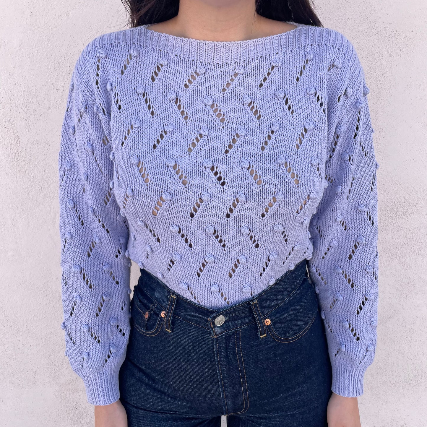 Golfino cotone handmade glicine