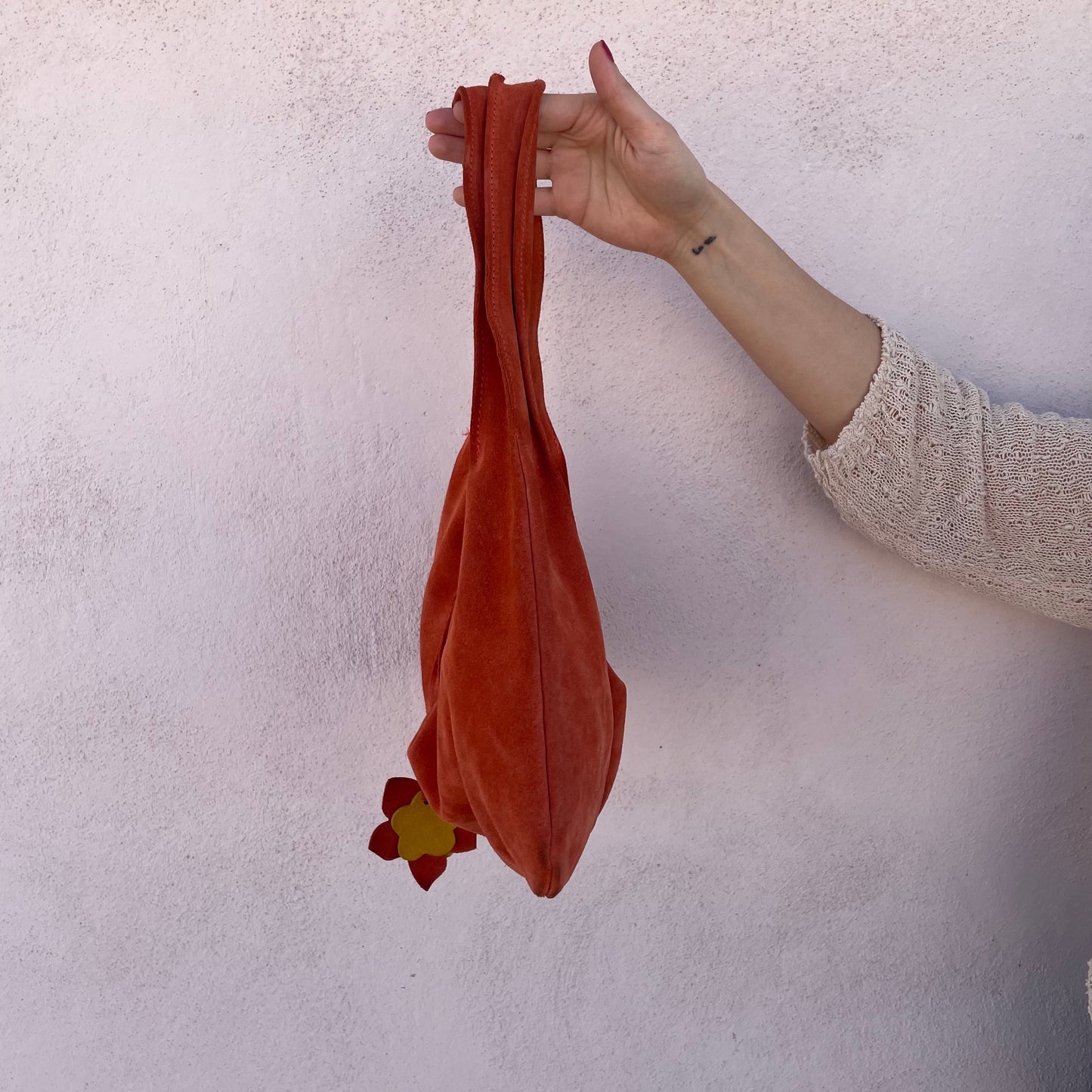 Borsa scamosciata arancio