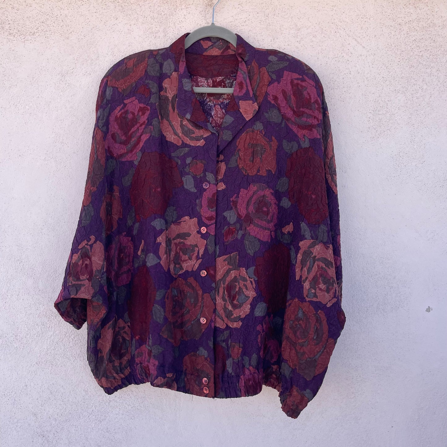 Overshirt prugna fiori