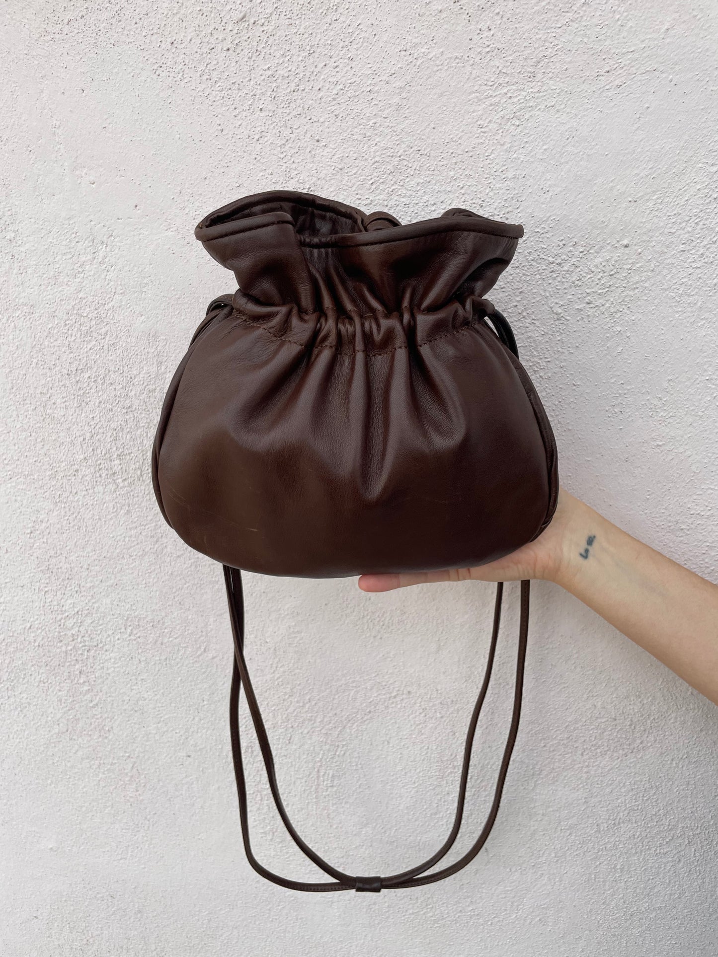 Borsa pelle marrone