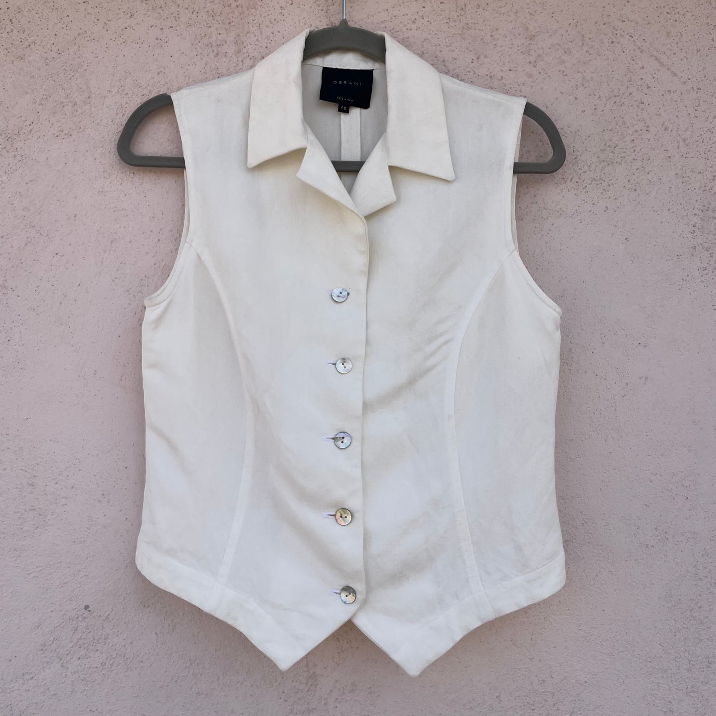 Camicia/gilet bianca madreperla