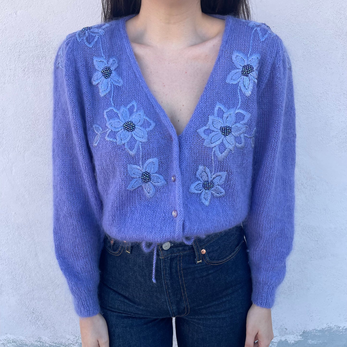 Cardigan glicine fiori