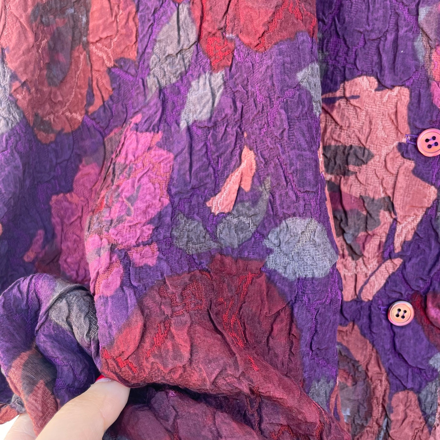 Overshirt prugna fiori