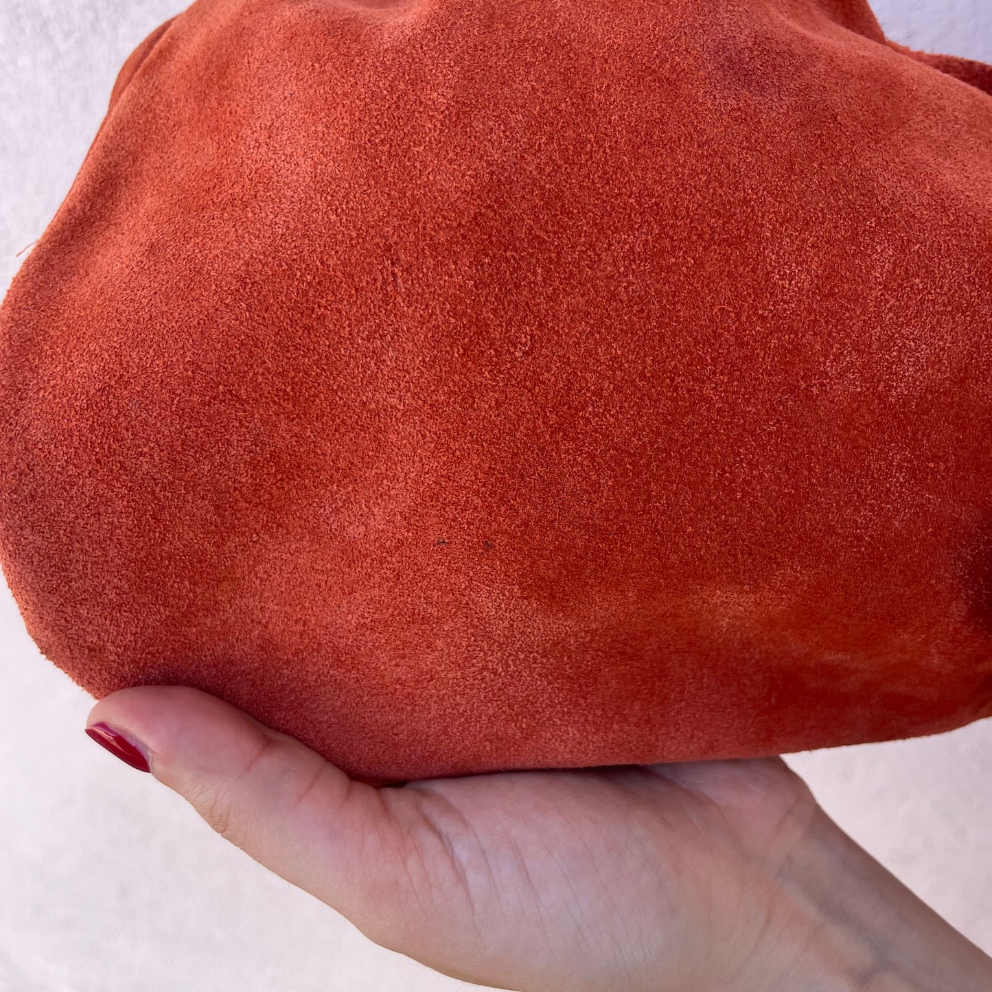 Borsa scamosciata arancio