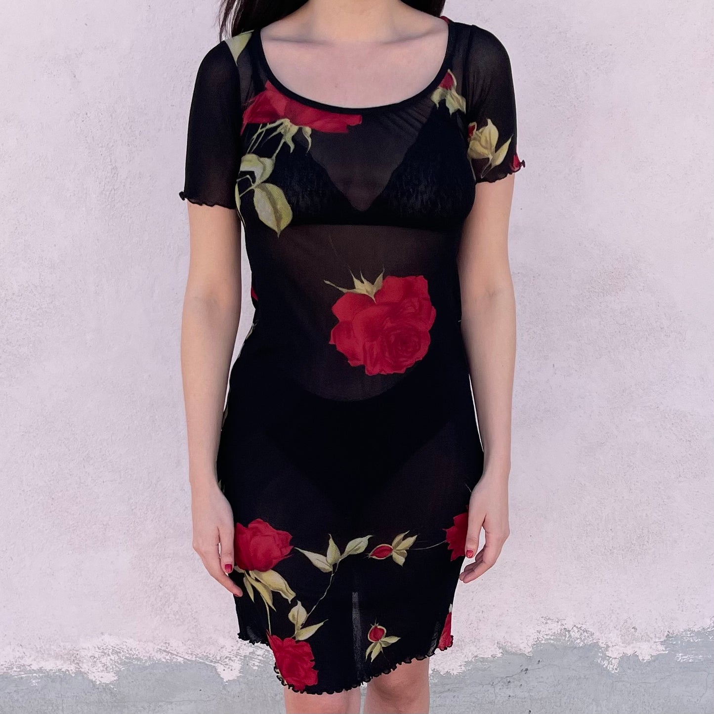 Abito rose mesh