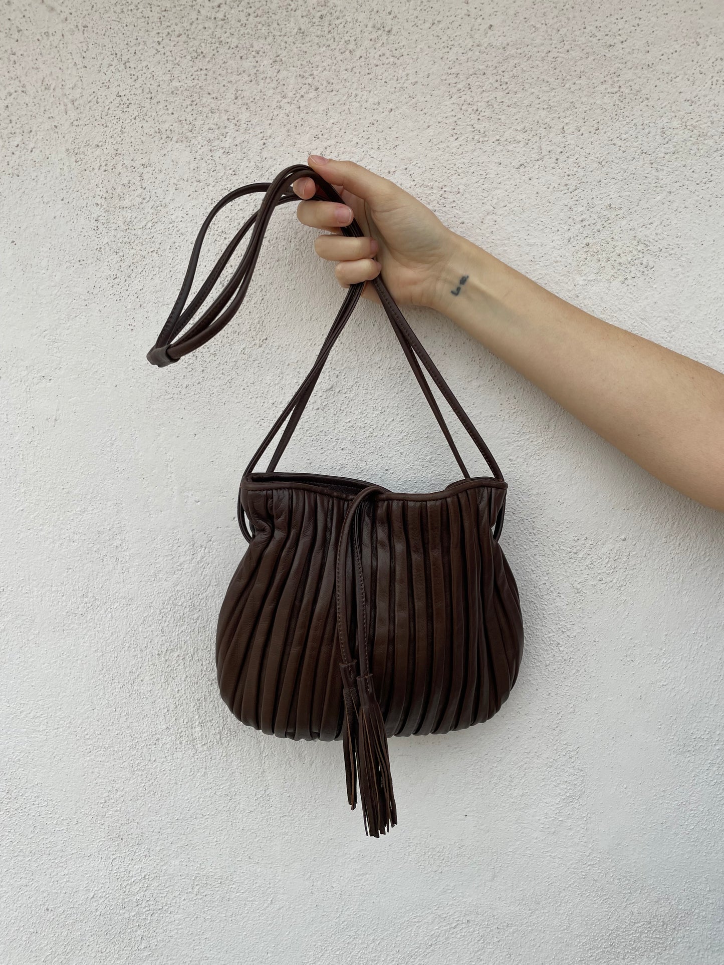 Borsa pelle marrone